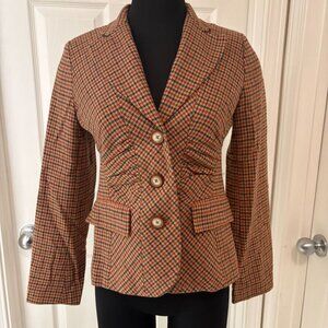 Sundance Houndstooth Wool Blend Blazer Sz 4P